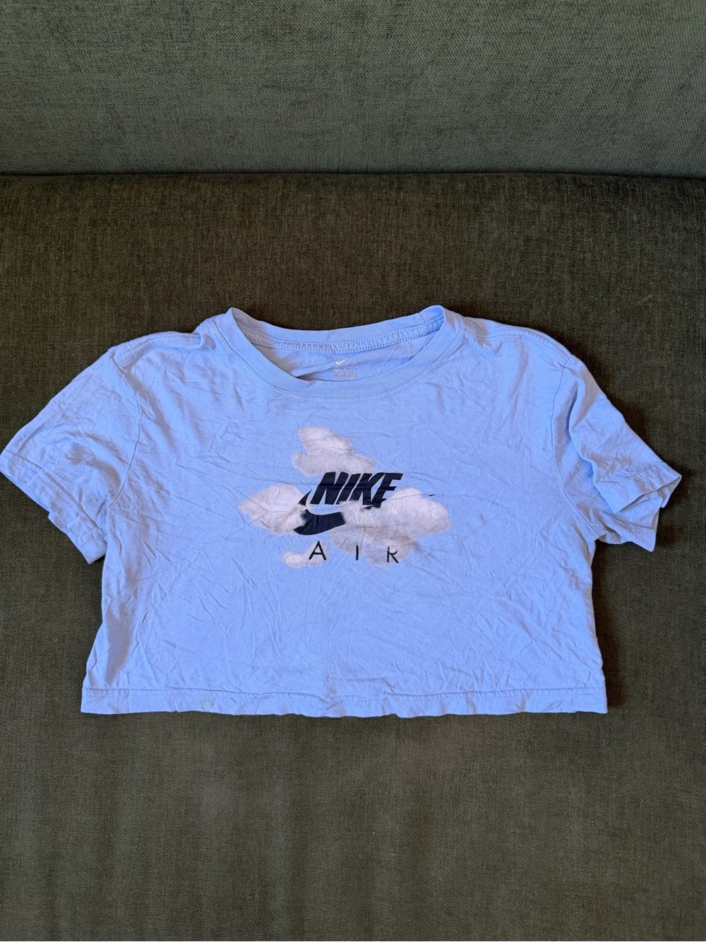 Nike Light Blue Short Sleeve Graphic Crop Tee